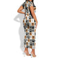 Adinkra Symbols Fashion Short Sleeve Bodycon Dress DT02