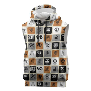 Adinkra Symbols Fashion Sleeveless Hoodie - African Pride