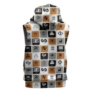 Adinkra Symbols Fashion Sleeveless Hoodie - African Pride