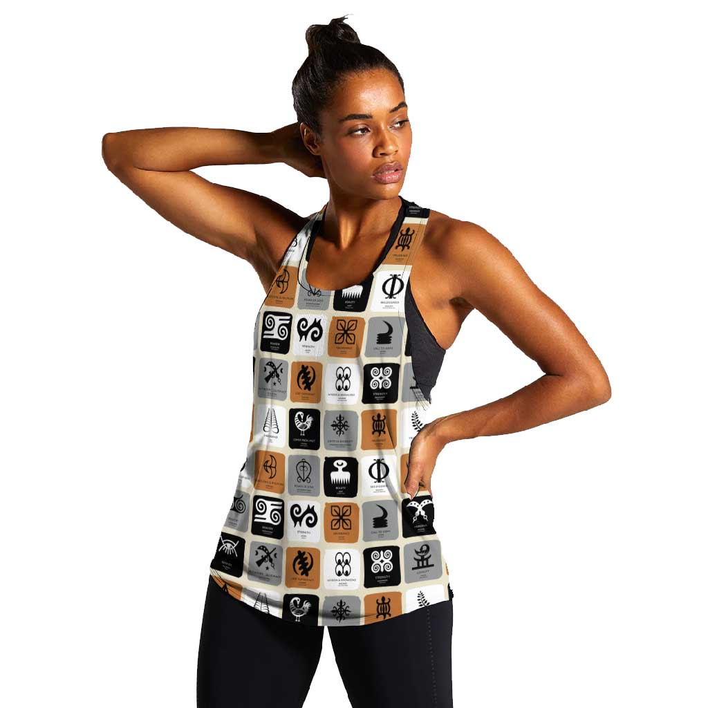 Adinkra Symbols Fashion Women Racerback Tank