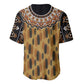 Printed Mud Cloth and Adinkra Symbol Baseball Jersey