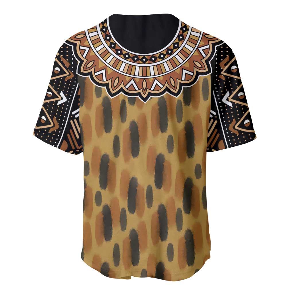 Printed Mud Cloth and Adinkra Symbol Baseball Jersey