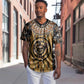 Printed Mud Cloth and Adinkra Symbol Baseball Jersey