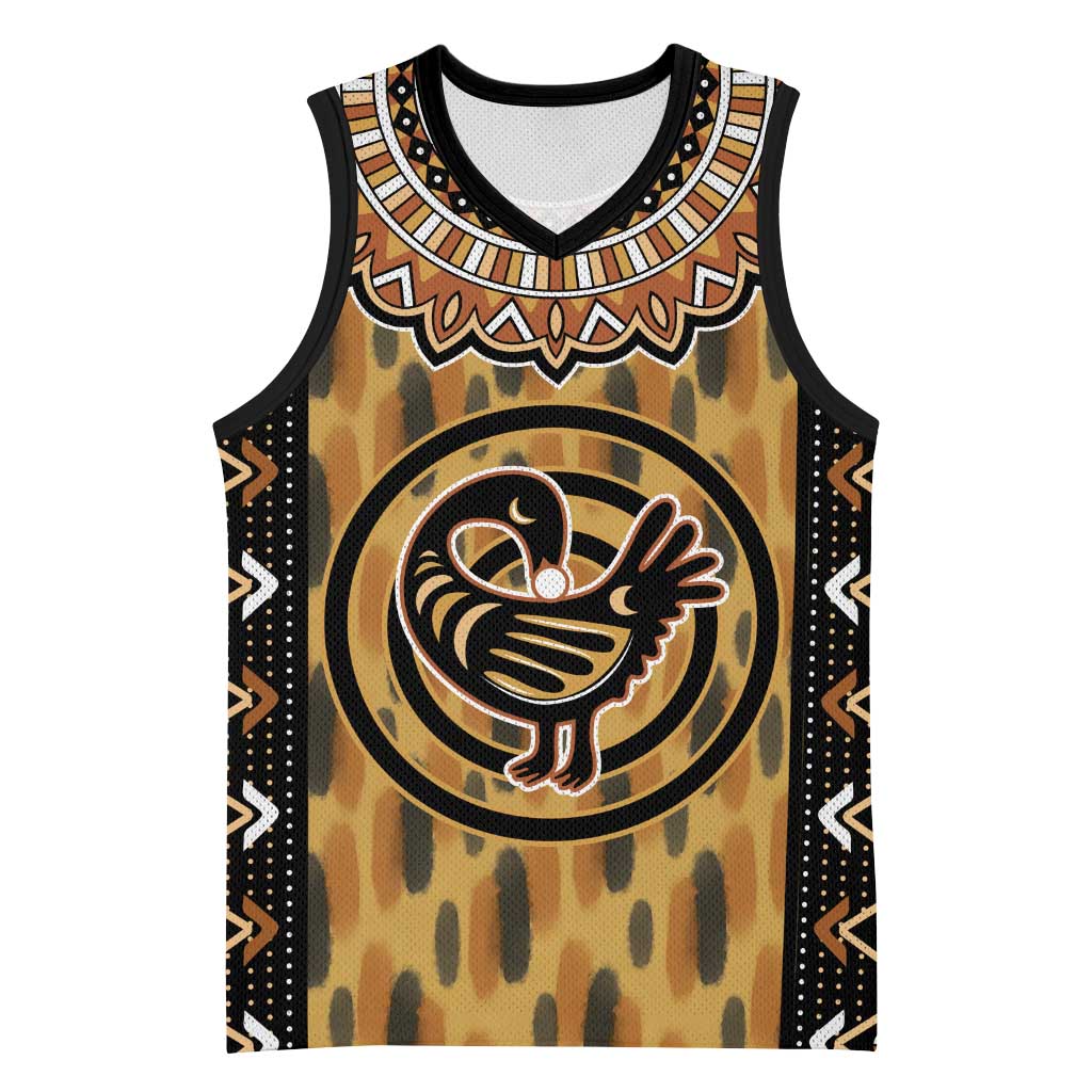 Printed Mud Cloth and Adinkra Symbol Basketball Jersey - African Pride