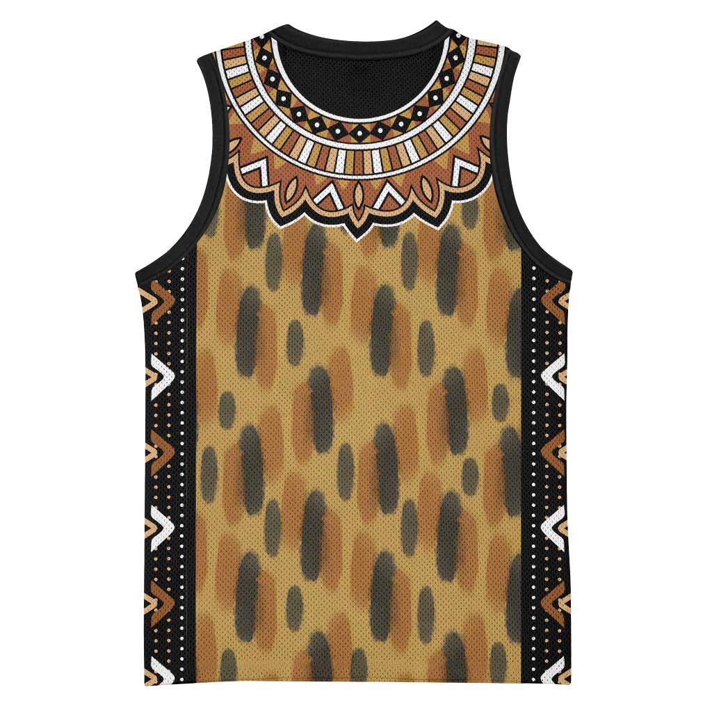 Printed Mud Cloth and Adinkra Symbol Basketball Jersey - African Pride