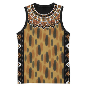 Printed Mud Cloth and Adinkra Symbol Basketball Jersey - African Pride