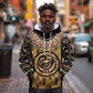 Printed Mud Cloth and Adinkra Symbol Hoodie