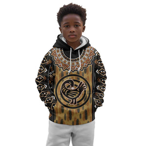 Printed Mud Cloth and Adinkra Symbol Kid Hoodie