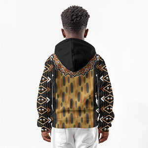 Printed Mud Cloth and Adinkra Symbol Kid Hoodie
