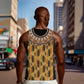 Printed Mud Cloth and Adinkra Symbol Men Tank Top