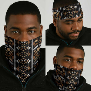 Printed Mud Cloth and Adinkra Symbol Neck Gaiter DT02
