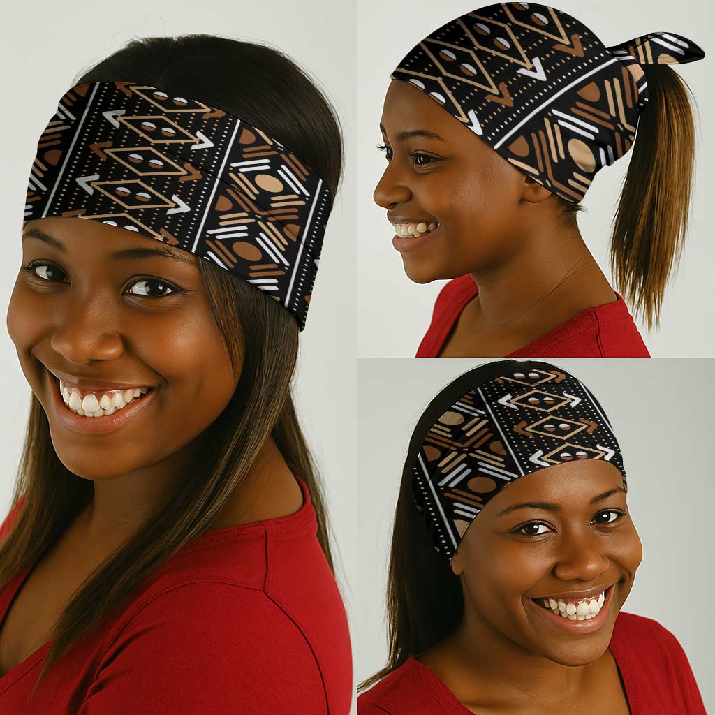 Printed Mud Cloth and Adinkra Symbol Neck Gaiter - African Pride