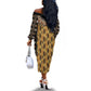 Printed Mud Cloth and Adinkra Symbol Off The Shoulder Long Sleeve Dress