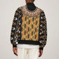 Printed Mud Cloth and Adinkra Symbol Sleeve Zip Bomber Jacket