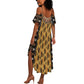 Printed Mud Cloth and Adinkra Symbol Summer Maxi Dress