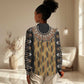 Printed Mud Cloth and Adinkra Symbol Women Casual Shirt DT02