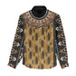 Printed Mud Cloth and Adinkra Symbol Women Casual Shirt DT02