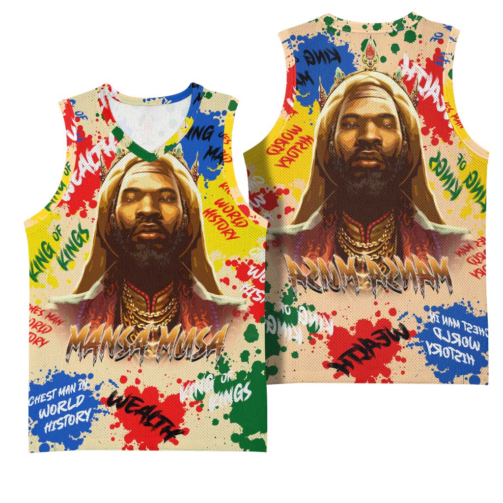 King Of Kings Mansa Musa Basketball Jersey - African Pride