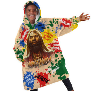 King Of Kings Mansa Musa KId Wearable Blanket Hoodie
