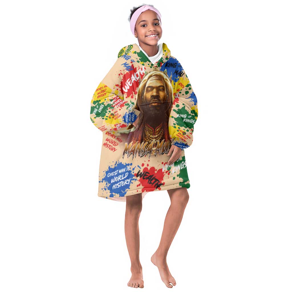 King Of Kings Mansa Musa KId Wearable Blanket Hoodie