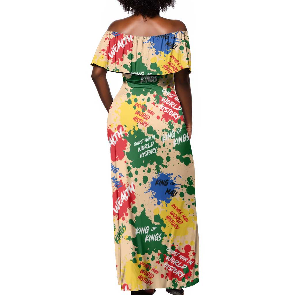 King Of Kings Mansa Musa Off Shoulder Maxi Dress