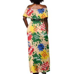 King Of Kings Mansa Musa Off Shoulder Maxi Dress