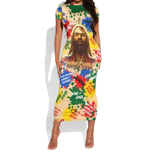 King Of Kings Mansa Musa Short Sleeve Bodycon Dress DT02