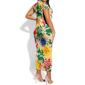 King Of Kings Mansa Musa Short Sleeve Bodycon Dress DT02