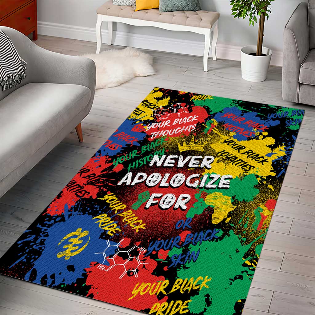 Never Apologize For Being Black Area Rug