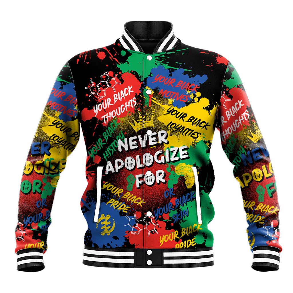 Never Apologize For Being Black Baseball Jacket DT02