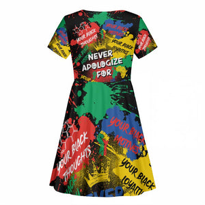 Never Apologize For Being Black Kid Short Sleeve Dress