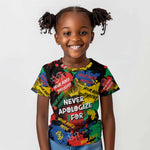 Never Apologize For Being Black Kid T shirt