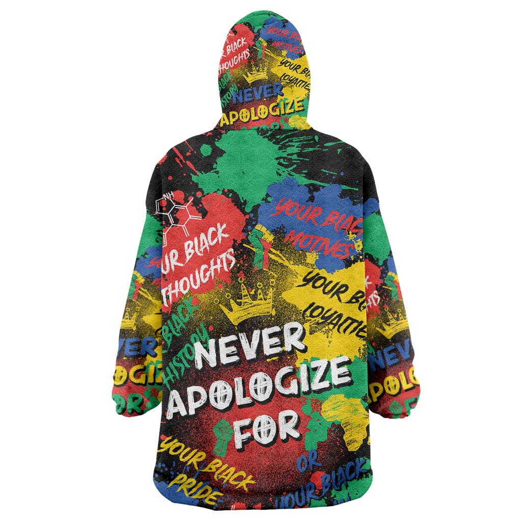 Never Apologize For Being Black KId Wearable Blanket Hoodie