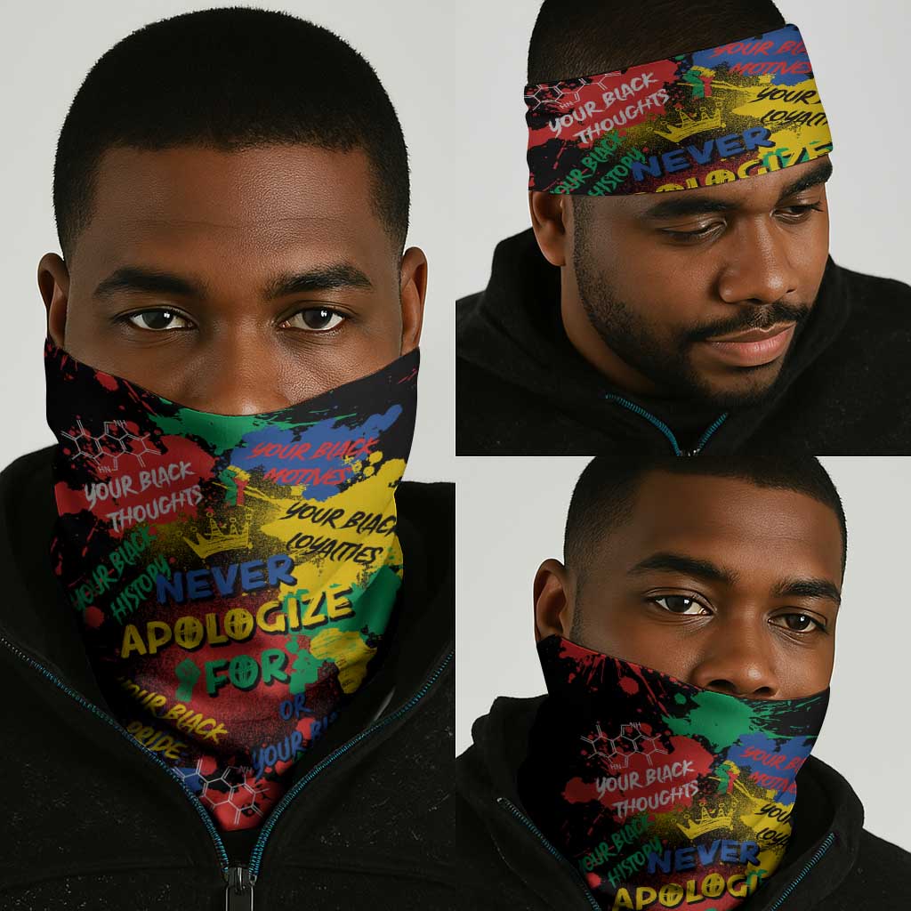 Never Apologize For Being Black Neck Gaiter - African Pride