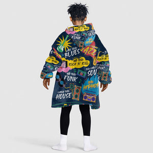 Music That Makes Us Proud African KId Wearable Blanket Hoodie Black People