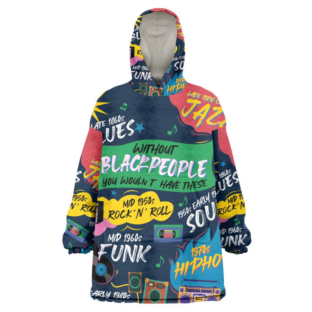 Music That Makes Us Proud African KId Wearable Blanket Hoodie Black People