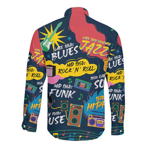 Music That Makes Us Proud African Long Sleeve Button Shirt Black People