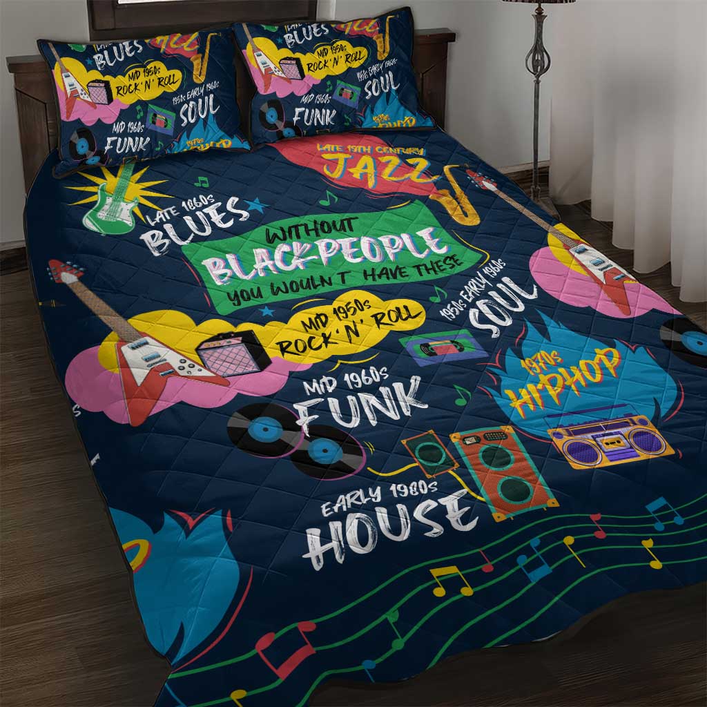 Music That Makes Us Proud African Quilt Bed Set Black People