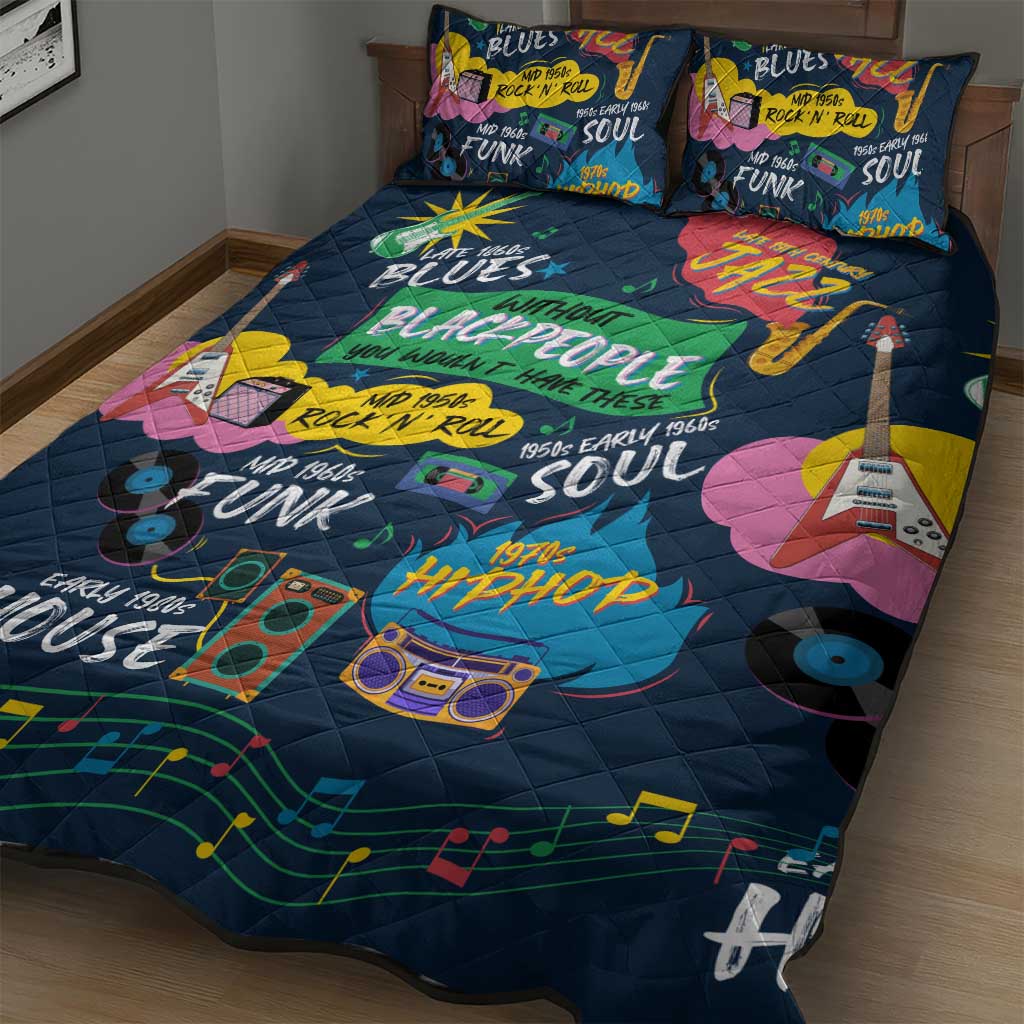 Music That Makes Us Proud African Quilt Bed Set Black People