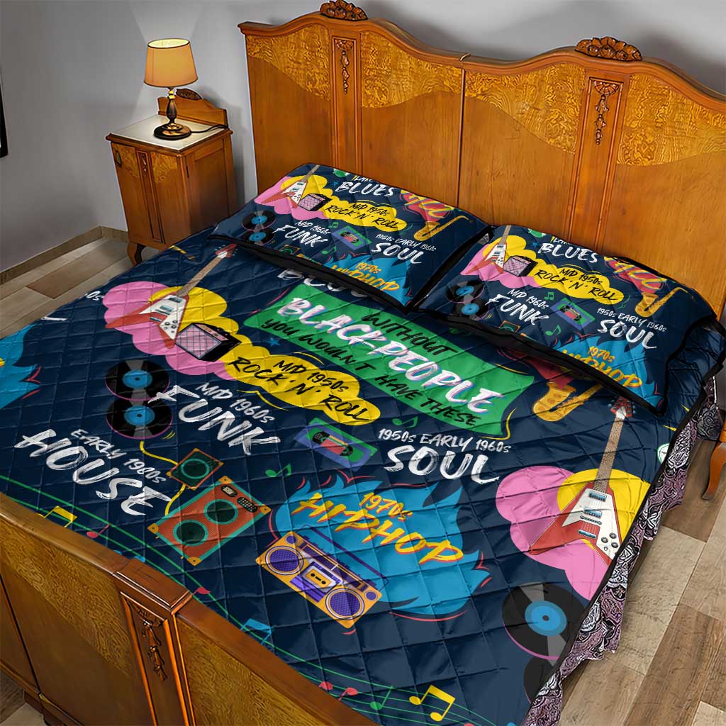 Music That Makes Us Proud African Quilt Bed Set Black People