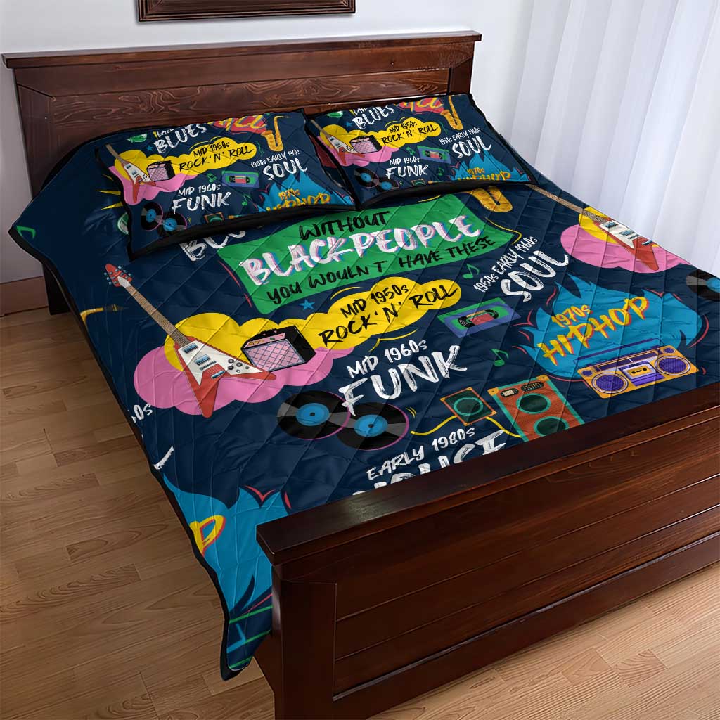 Music That Makes Us Proud African Quilt Bed Set Black People