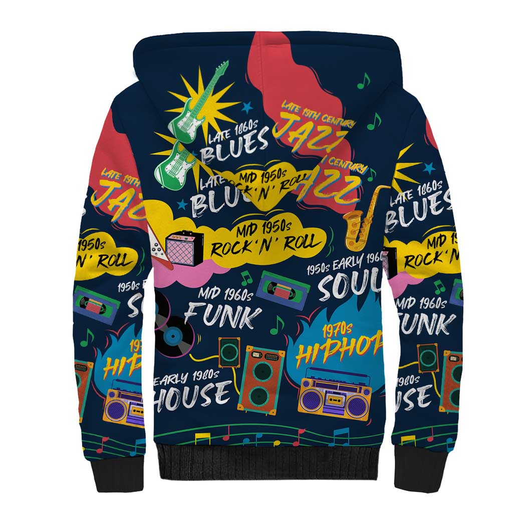 Music That Makes Us Proud African Sherpa Hoodie Black People