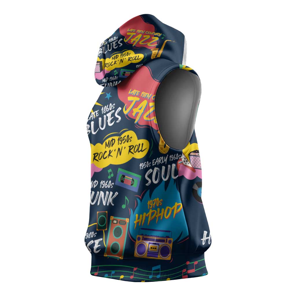 Music That Makes Us Proud African Sleeveless Hoodie Black People - African Pride