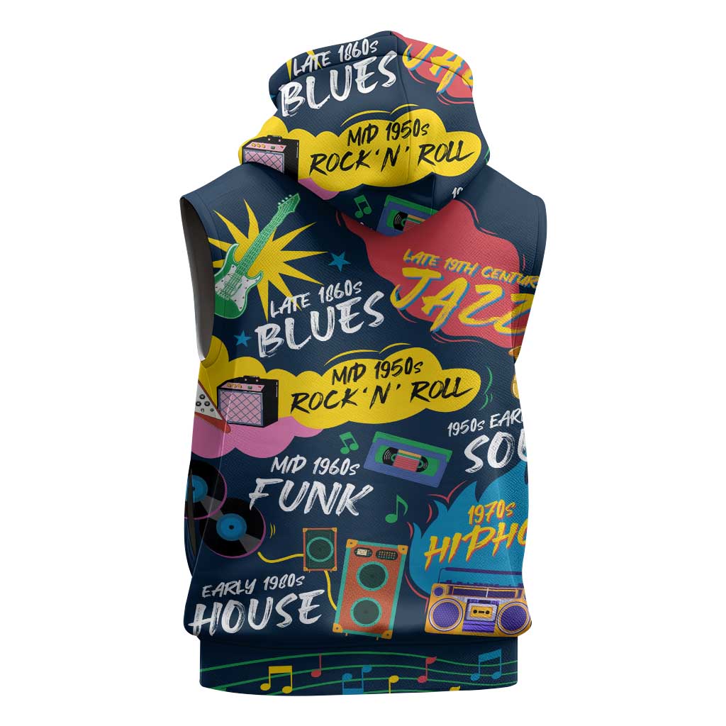 Music That Makes Us Proud African Sleeveless Zip Hoodie Black People - African Pride