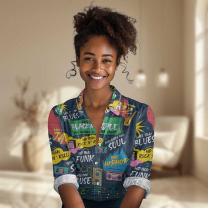 Music That Makes Us Proud African Women Casual Shirt Black People DT02