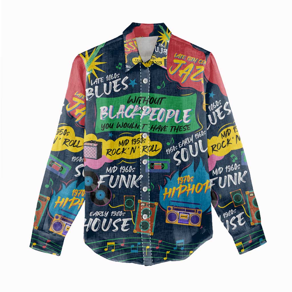 Music That Makes Us Proud African Women Casual Shirt Black People DT02