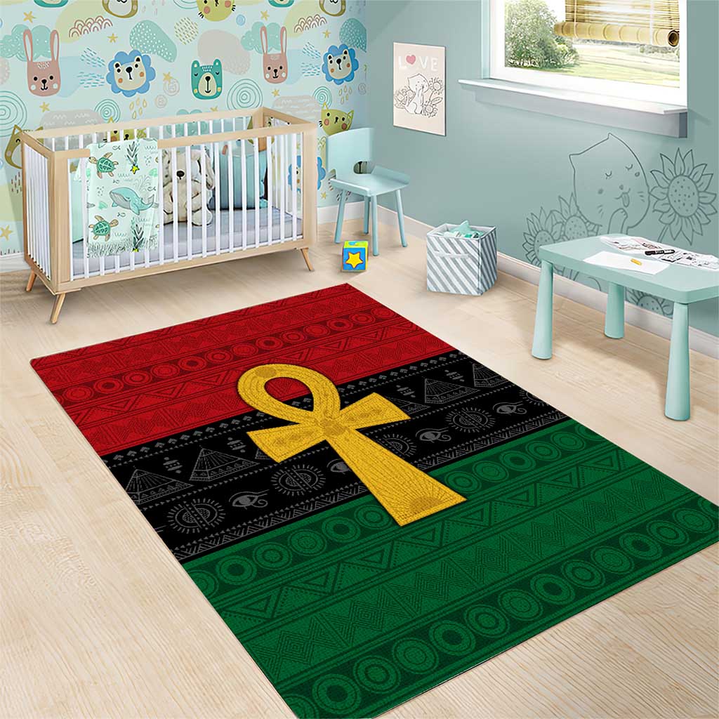 Pan African Ankh Area Rug Egyptian Cross