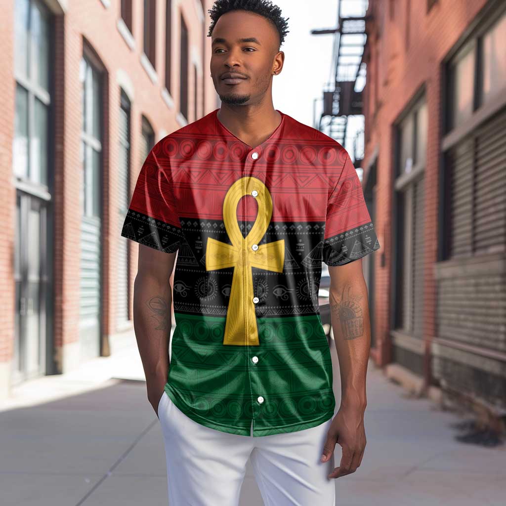 Pan African Ankh Baseball Jersey Egyptian Cross