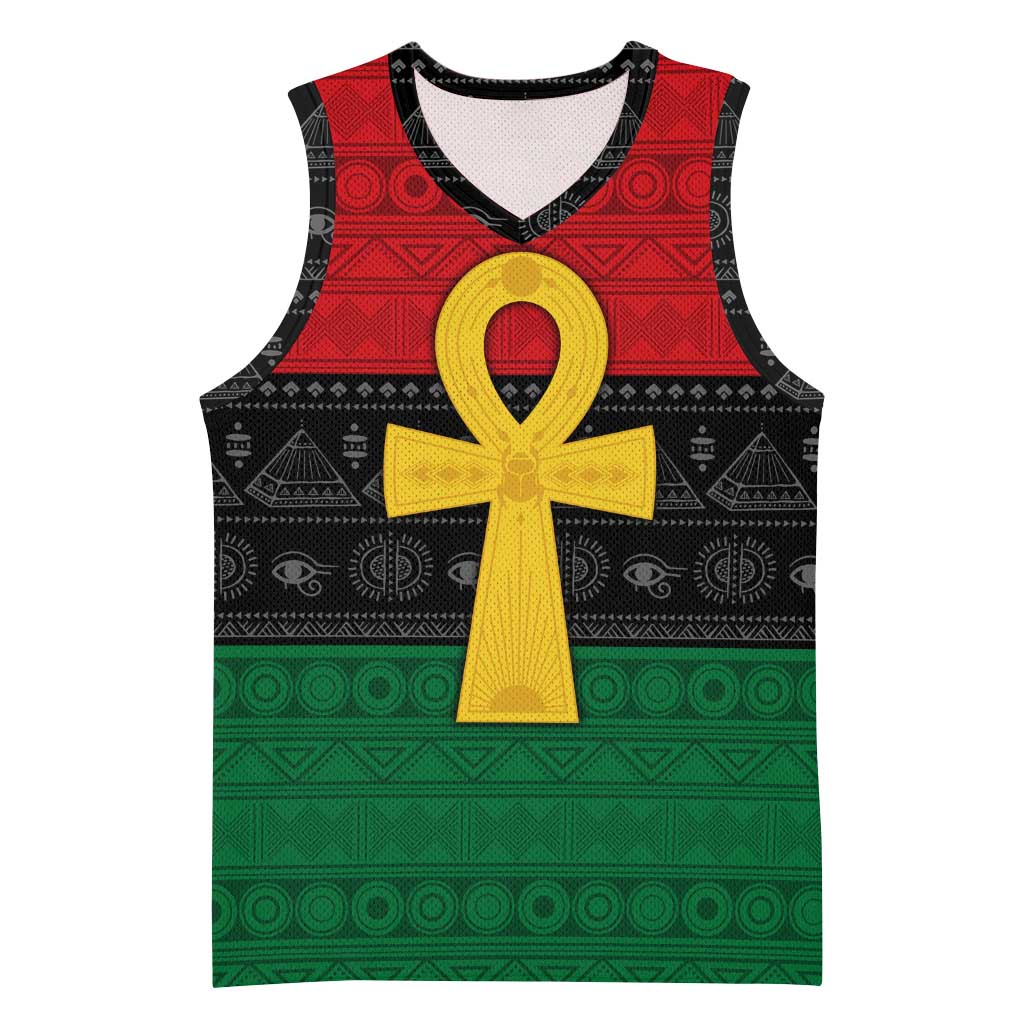 Pan African Ankh Basketball Jersey Egyptian Cross - African Pride