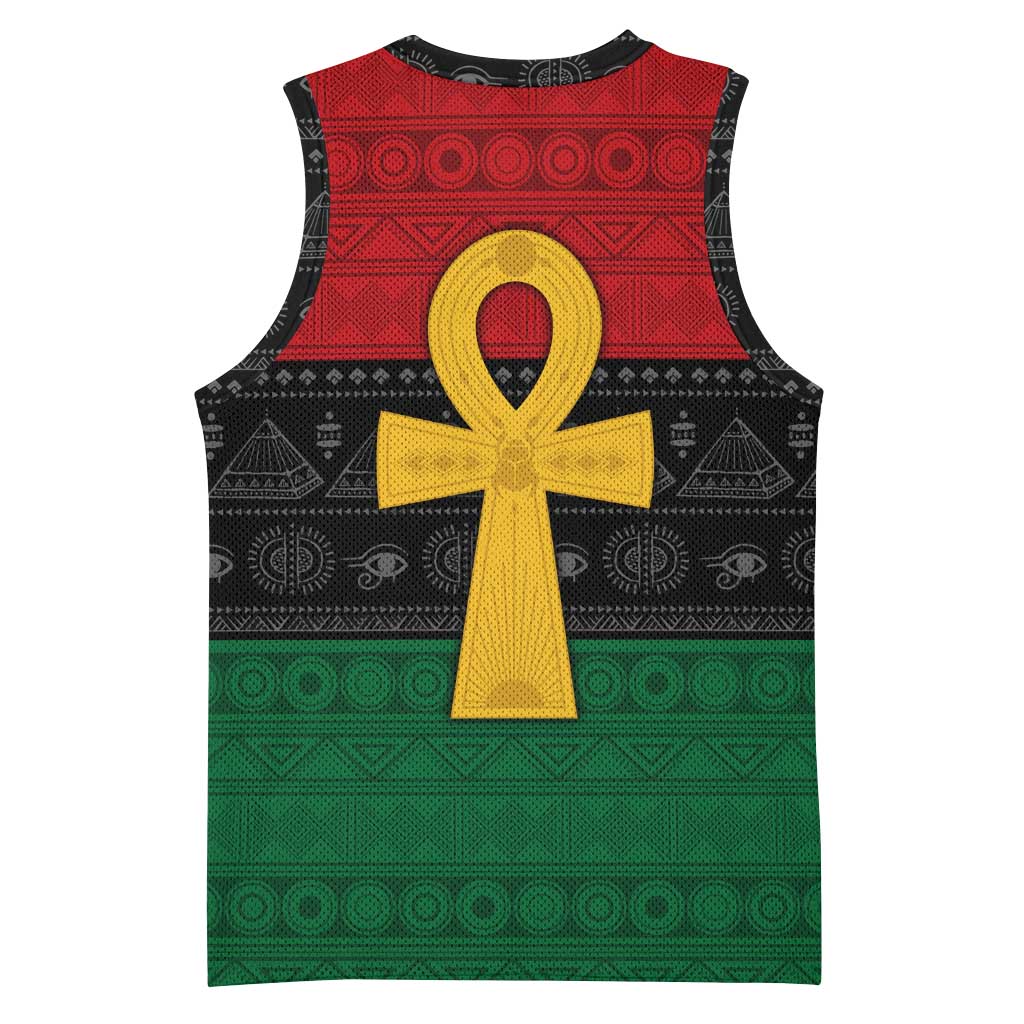 Pan African Ankh Basketball Jersey Egyptian Cross - African Pride